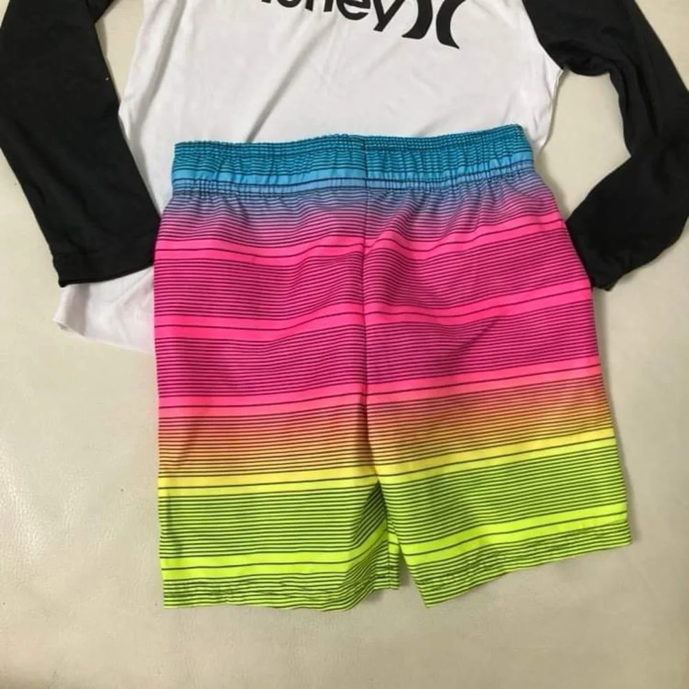 Hurley New Rainbow long sleeve active shorts performances set 8008